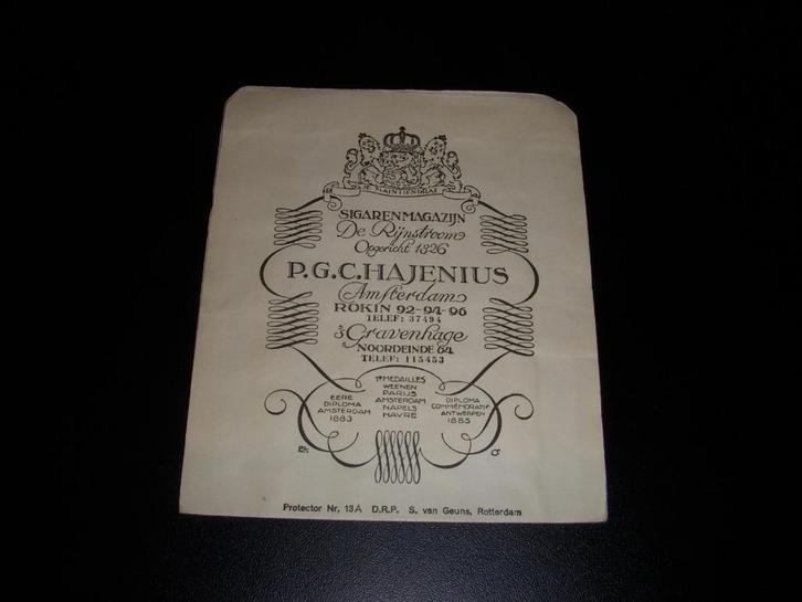 Speciaal sigarenzakje P.G.C Hajenius Amsterdam-'s Gravenhage, Verzamelen, Rookartikelen, Aanstekers en Luciferdoosjes, Gebruikt
