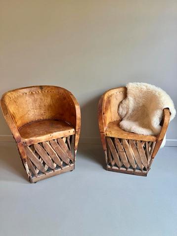 Vintage Mexicaanse Equipale Stoelen beschikbaar voor biedingen