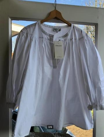 NIEUWE witte wijde blouse Antik Batik mt S/M poplin katoen  beschikbaar voor biedingen