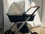 Complete kinderwagen Dubatti wit/donkerblauw, Overige merken, Kinderwagen, Zo goed als nieuw, Verstelbare duwstang