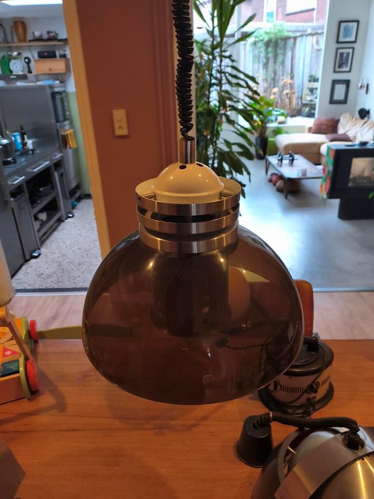 Vintage Brevettato Hanglamp - Jaren 70, Vintage, Ophalen of Verzenden, Zo goed als nieuw, Glas