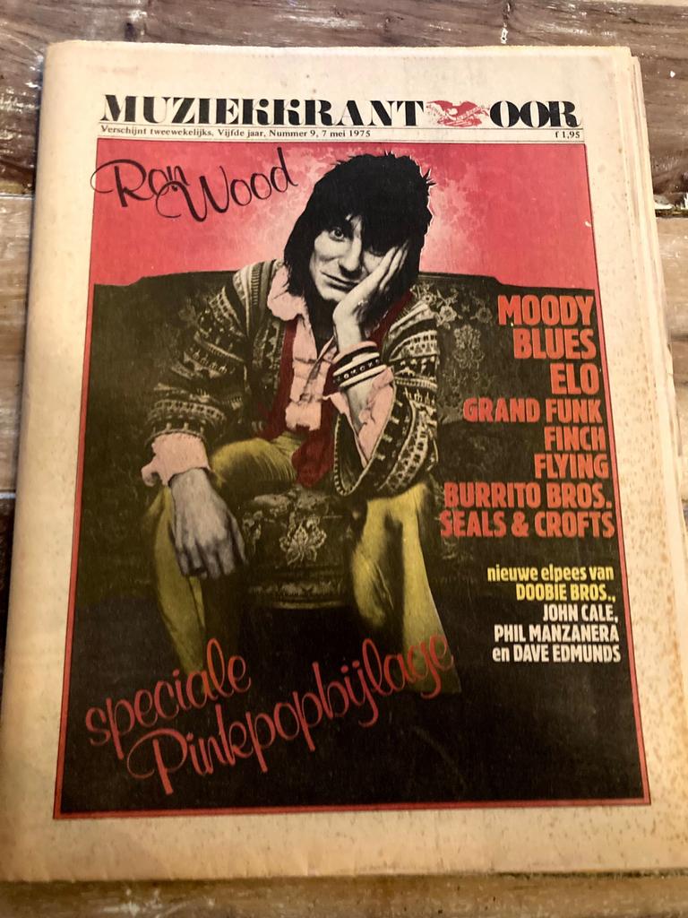 Muziekkrant OOR 1975 RON WOOD Flying Burrito Brothers FINCH, Ophalen of Verzenden, Muziek, Film of Tv