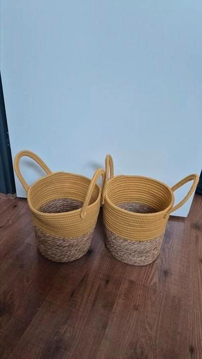 Opbergmanden, 2 x Hema, okergeel/naturel, Kinderen en Baby's, Kinderkamer | Inrichting en Decoratie, Zo goed als nieuw, Overige typen