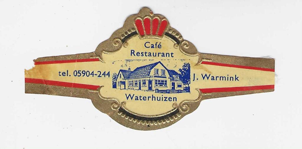 abonnee 1 -804 - cafe warmink  waterhuizen, Ophalen of Verzenden, Sigarenbandjes