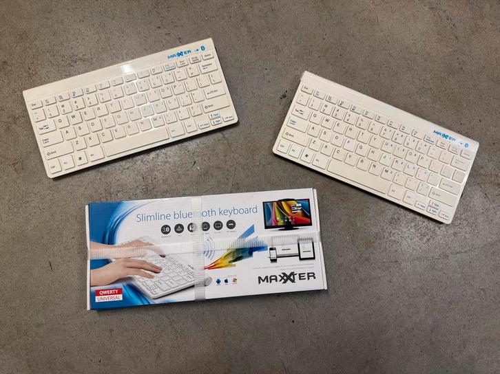 Maxxter Bluetooth Slimline Toetsenbord, Computers en Software, Toetsenborden, Gebruikt, Qwerty, Draadloos, Multimediatoetsen, Ophalen