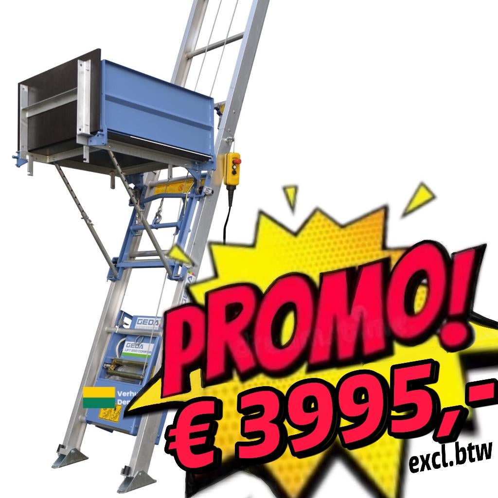 GEDA Ladderlift SUPERACTIE nu met 31% | v.a €3995, Doe-het-zelf en Verbouw, Bouwliften, Zo goed als nieuw, Bouwlift, Ophalen