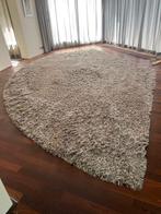 Mooi groot linnen kleed antraciet beige  op maat gemaakt, Ophalen, Gebruikt, Beige, 200 cm of meer