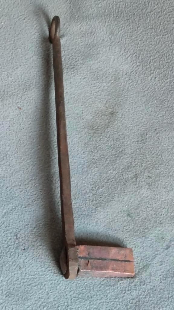 Antiek soldeerijzer met koperen kop, Antiek en Kunst, Antiek | Gereedschap en Instrumenten, Ophalen of Verzenden