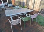 Tuintafel set met 6 stoelen, Tuin en Terras, Ophalen, Zo goed als nieuw, Rechthoekig, Aluminium