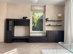 Donkerbruin tv-meubel / tv-wandkast 370 breed en 150 hoog., Huis en Inrichting, Ophalen, Gebruikt, 100 tot 150 cm, 300 cm of meer