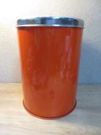 Vintage groot oranje blik, Verzamelen, Blikken, Ophalen of Verzenden, Gebruikt, Overige, Overige merken