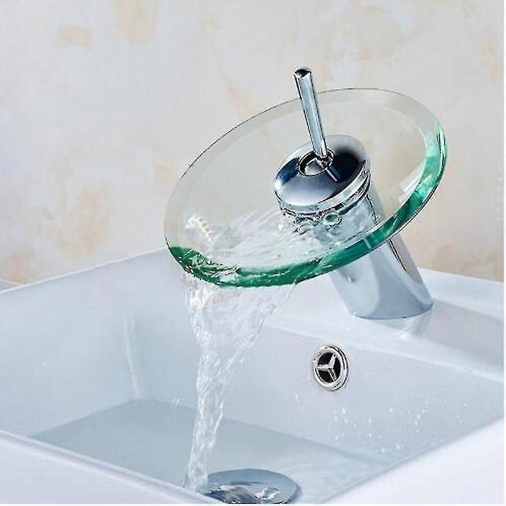Nieuwe moderne wasbak waterkraan (meng), Doe-het-zelf en Verbouw, Sanitair, Nieuw, Wastafel, Chroom, Glas, Koper, Ophalen of Verzenden