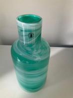 vaas Lina Vuorivirta turqoise wit gestreept glas 2017 Ikea, Blauw, Ophalen of Verzenden, Minder dan 50 cm, Glas