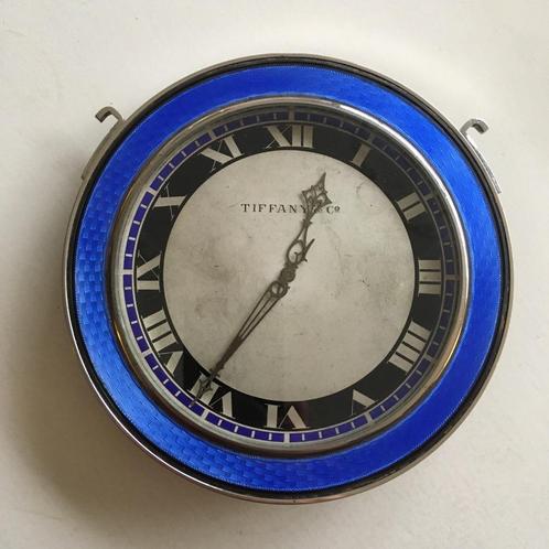Bijzonder gave Tiffany & Co klok (werkend) met blauw emaille, Antiek en Kunst, Antiek | Klokken, Ophalen