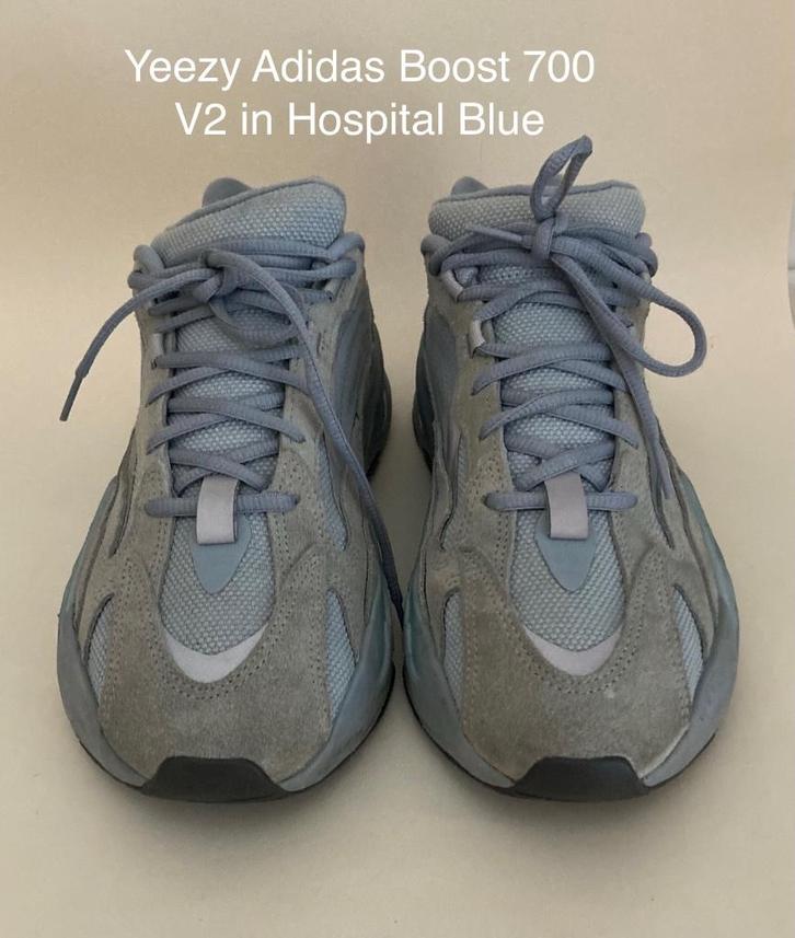 Yeezy Adidas Boost 700 V2 in Hospital Blue Maat 44, Kleding | Heren, Schoenen, Gedragen, Sneakers of Gympen, Blauw, Ophalen of Verzenden