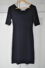 Cora Kemperman jurk blauwe tricot slank model maat S, Blauw, Ophalen of Verzenden, Maat 36 (S), Onder de knie