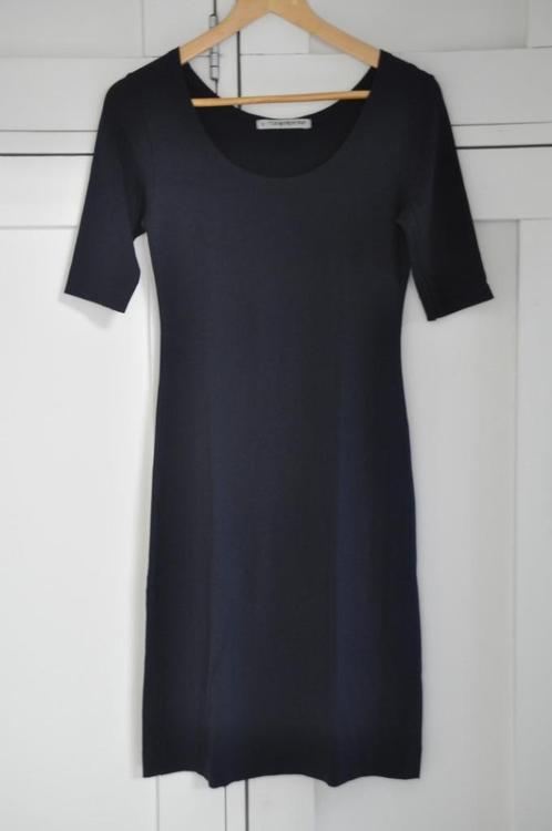 Cora Kemperman jurk blauwe tricot slank model maat S, Kleding | Dames, Jurken, Zo goed als nieuw, Maat 36 (S), Blauw, Onder de knie