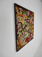 Frans handgeborduurd textiel griffioen bloemen ca 1930-1940, Ophalen