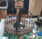Vintage draaibare etagére metaal en rattan draaiplateau, Ophalen, Gebruikt, Mand, Rond