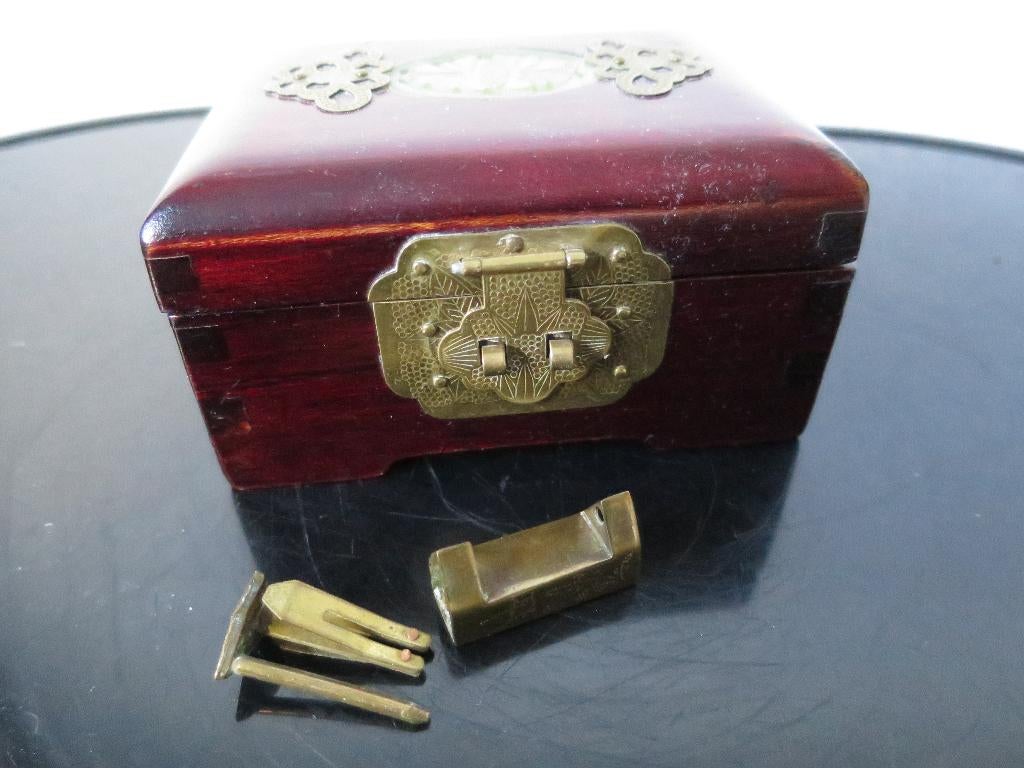 mooi Chinees sieraden kistje uit hout/koprt/kunststof 11/8/5, Ophalen of Verzenden