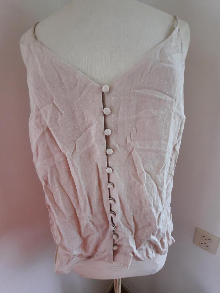 H&M top bloes beige maat 38 - nieuw -, Kleding | Dames, Tops, Nieuw, Maat 38/40 (M), Beige, Zonder mouw, Ophalen of Verzenden