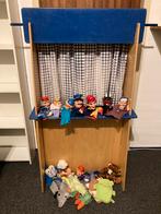 Houten poppenkast met originele Jan Klaassen poppen., Kinderen en Baby's, Speelgoed | Houten speelgoed, Ophalen, Zo goed als nieuw