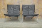 ZGAN! 1 donkergrijze leren Harvink Uncle Sam design fauteuil, Harvink, Design, 75 tot 100 cm, Ophalen of Verzenden