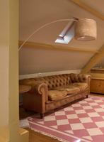 Klassieke Chesterfield Leren Bank - Cognac, Huis en Inrichting, Banken | Bankstellen, Ophalen, Gebruikt, Driepersoons, Rechte bank