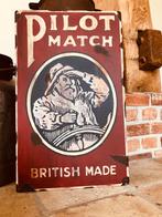 Handgeschilderd Reclamebord - Pilot Match, Antiek en Kunst, Ophalen of Verzenden