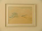 aquarel van landschap ( jaren '30 ) in lijst gesigneerd, Ophalen
