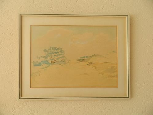 aquarel van landschap ( jaren '30 ) in lijst gesigneerd, Antiek en Kunst, Kunst | Schilderijen | Klassiek, Ophalen