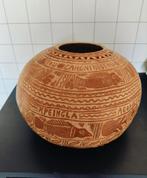 Kalebas met inscripties, Ophalen