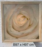 Roos Schilderij Print - 97x97cm, Ophalen, Nieuw, Print, 75 tot 100 cm