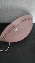 Vintage wandlamp glas roze gouden lijntjes, Ophalen of Verzenden, Gebruikt, Glas