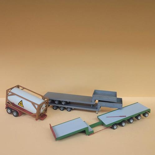 4 stuks trailers dieplader VH Models, Hobby en Vrije tijd, Modelauto's | 1:50, Gebruikt, Bus of Vrachtwagen, Ophalen of Verzenden