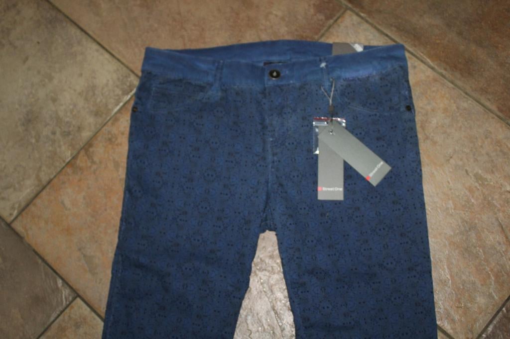 Street One Morris blauw/print stretch broek mt 44/32 KOOPJE, Kleding | Dames, Blauw, ., Nieuw, Ophalen of Verzenden
