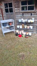 Plantenpotten, rek & tafel - Alles in 1 koop!, Ophalen, Gebruikt, Tuin, Aardewerk