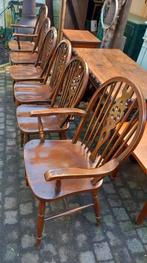 6 Antieke Engelse Windsor stoelen, 2 met Armleuningen, Antiek en Kunst, Ophalen