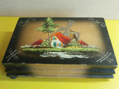 Muziekdoos sieradendoos oud hollands handbeschilderd, Verzamelen, Retro, Huis en Inrichting, Ophalen of Verzenden