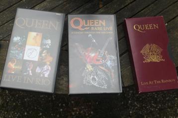 3 x Queen-Live in Rio/Rare Live/Live a/t Rainbow 3xVHS NWST. beschikbaar voor biedingen