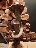 Beeld van een slang, beeld op hout van cobra!, Ophalen of Verzenden, Beeldje of Figuurtje, Reptiel of Amfibie