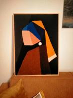 Wanddecoratie Meisje met de parel, Vermeer schilderij getuft, Ophalen of Verzenden, Nieuw