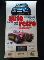 Poster AUTO RETRO ROESELARE België Porsche Lancia, Verzamelen, Ophalen of Verzenden, A1 t/m A3, Reclame, Rechthoekig Staand