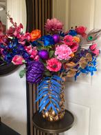 Echt een Plaatje Zijden bloemen Luxe in vaas Met Kerstballen, Ophalen of Verzenden, Nieuw