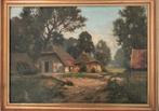 A.W. van Duuren boerderij landschap oud antiek schilderij, Antiek en Kunst, Ophalen of Verzenden