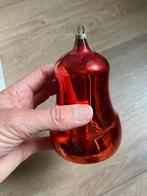 Kerst grote oude kerstbal klok van glas rood oranje met bel, Diversen, Kerst, Ophalen of Verzenden, Zo goed als nieuw