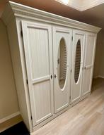 Grote 4-deurs kledingkast met spiegels, Gebruikt, 200 cm of meer, Ophalen of Verzenden, Overige houtsoorten
