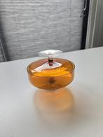 Oranje glazen bobonschaaltje Glas, Antiek en Kunst, Ophalen
