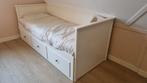 Ikea Hemnes uitschuifbed/bedbank + matras, Ophalen, 90 cm, Eenpersoons, Wit
