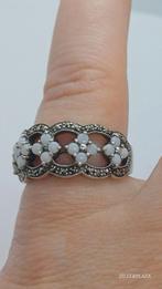 Zilveren Ring Maansteen Markasiet - Maat 54, Ophalen of Verzenden, 17 tot 18, Met edelsteen, Dame